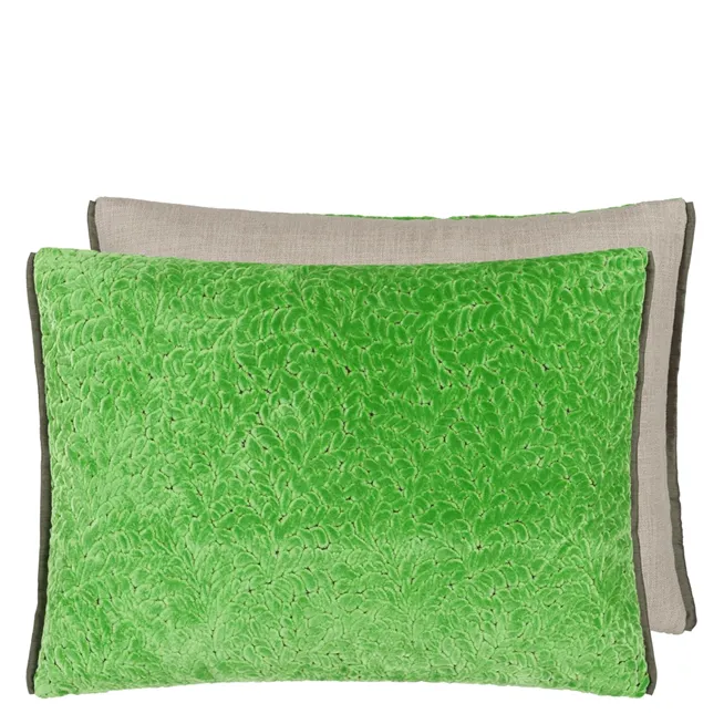 CARTOUCHE MALACHITE VELVET CUSHION