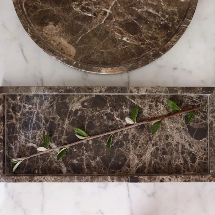 Alternative view of Hammam rektangulært brunt marmorbrett