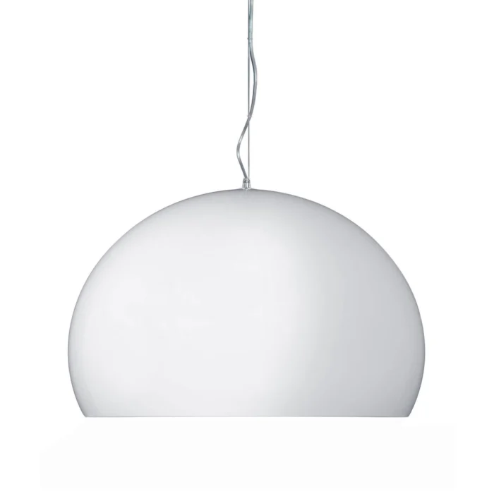 Big fl/y glossy opaque white taklampe