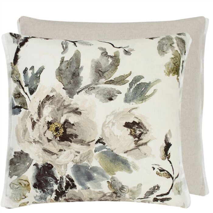 Shanghai Garden Ecru Linen Cushion 60x60