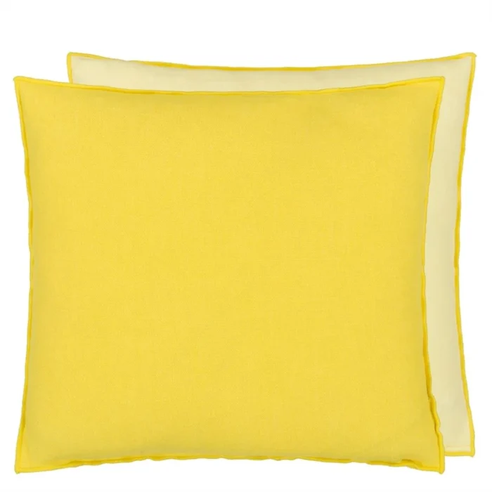 Brera Lino Mimosa & Primrose Linen Cushion 43x43