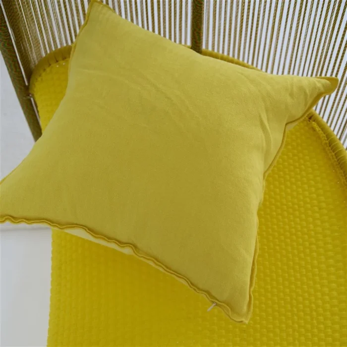 Alternative view of Brera Lino Mimosa & Primrose Linen Cushion 43x43