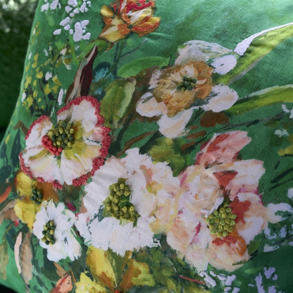 Margaretta Linen Emerald Cushion 55x55 - Bilde 6