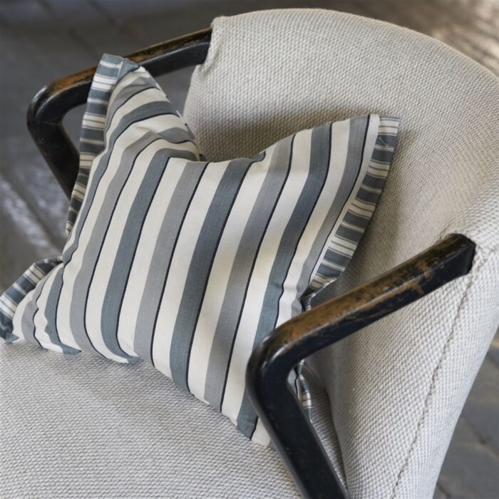 Alternative view of Burlington Stripe Charcoal Cotton Cushion 43x43