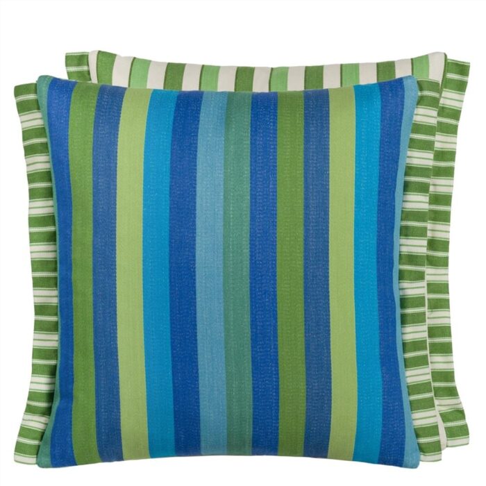 Cork Street Stripe Cobalt Cotton Cushion, 43x43