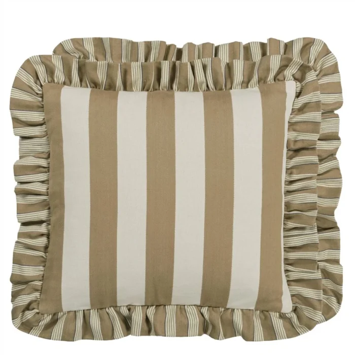 Berkeley Stripe Natural Cotton Cushion, 43x43