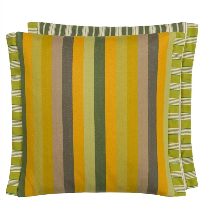 Cork Street Stripe Natural Cotton Cushion, 43x43