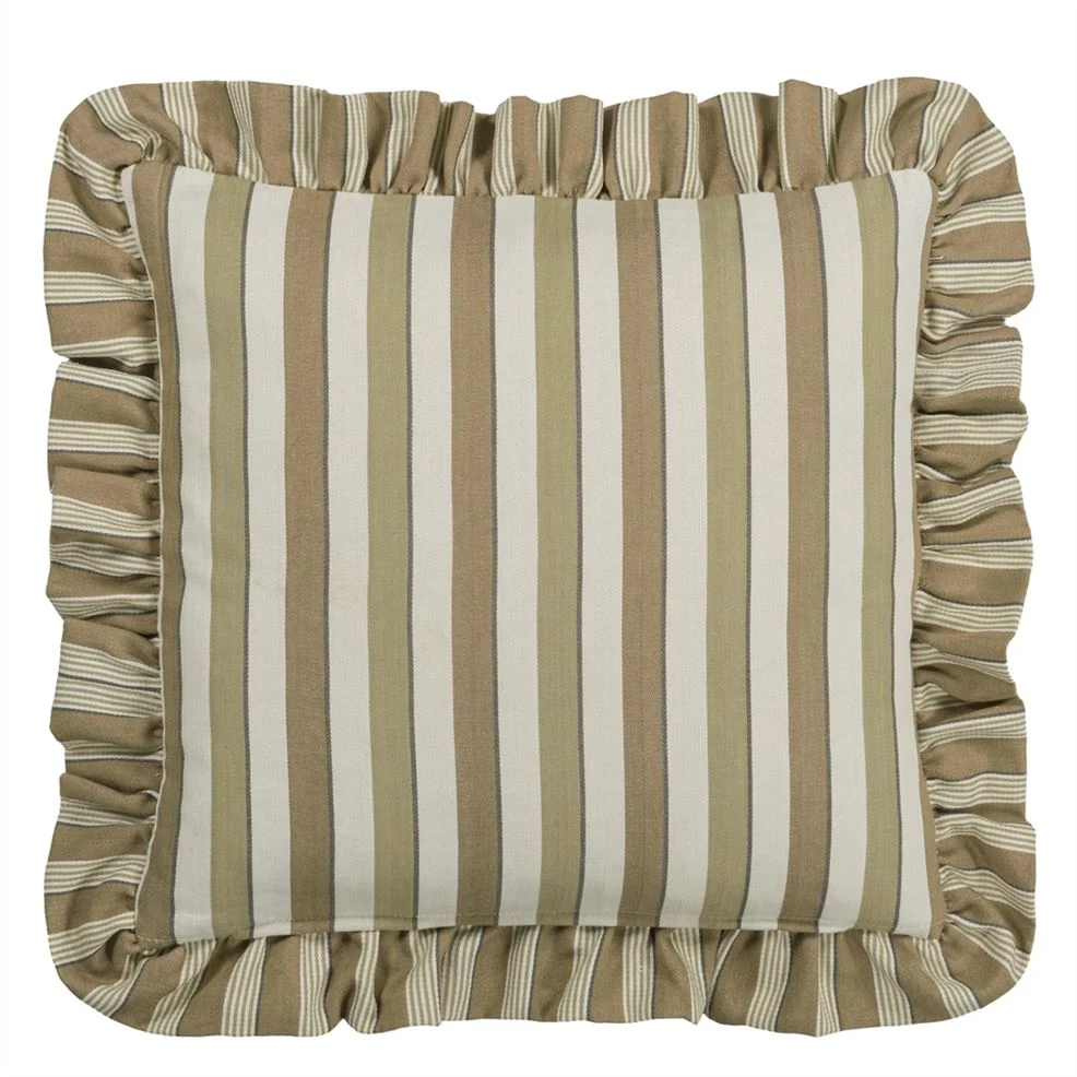 Berkeley Stripe Natural Cotton Cushion, 43x43 - Bilde 5