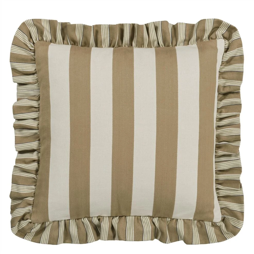Berkeley Stripe Natural Cotton Cushion, 43x43 - Bilde 6