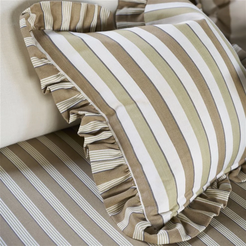 Berkeley Stripe Natural Cotton Cushion, 43x43 - Bilde 2