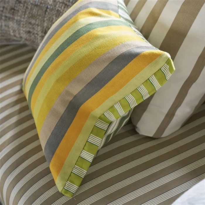 Alternative view of Cork Street Stripe Natural Cotton Cushion, 43x43