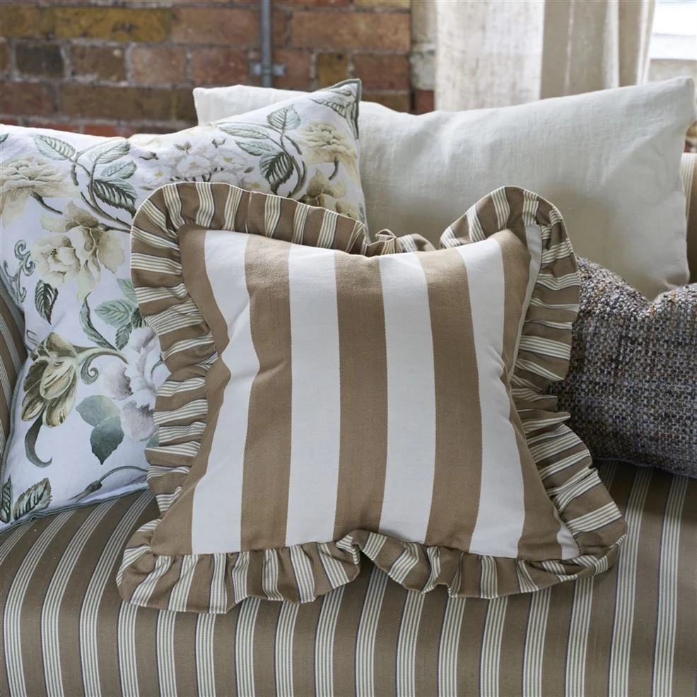 Berkeley Stripe Natural Cotton Cushion, 43x43 - Bilde 4