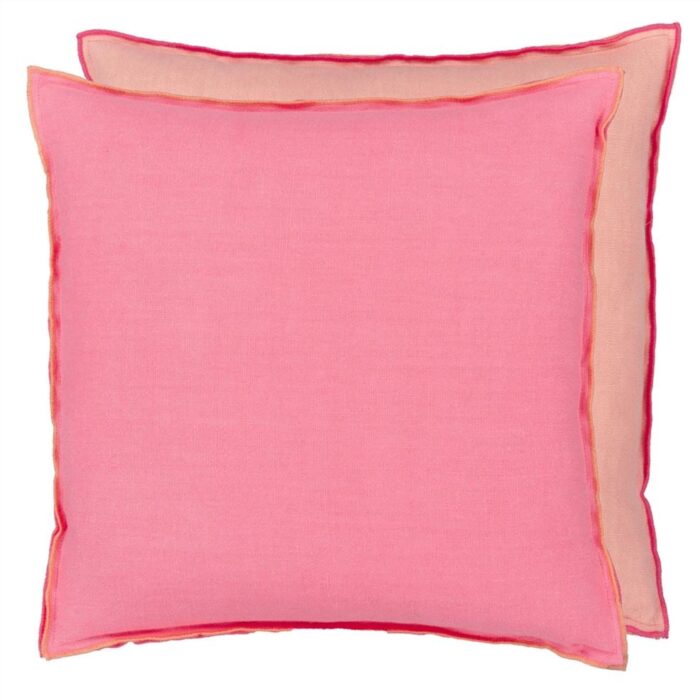 Brera Lino Hibiscus & Peach cushion, 43x43
