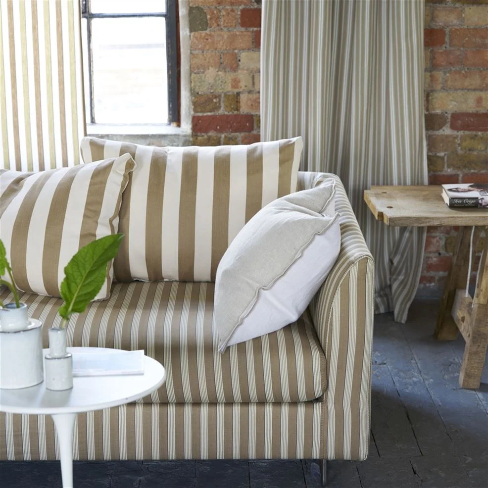 Brera Lino Alabaster & Natural linen cushion, 43x43 - Bilde 2