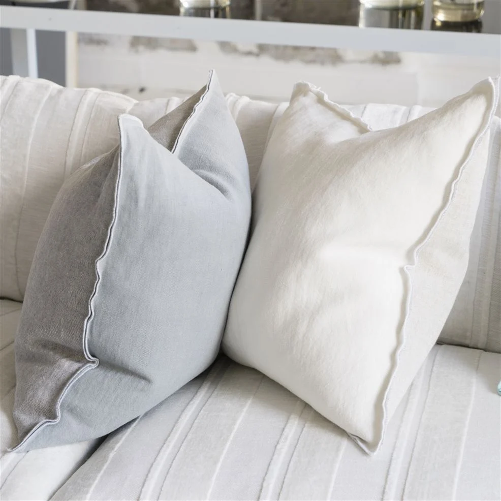 Brera Lino Alabaster & Natural linen cushion, 43x43 - Bilde 5