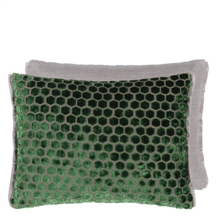 Jabot Emerald velvet cushion, 40x30